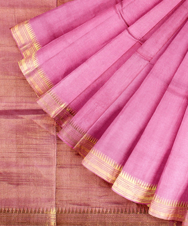 Pink tussar silk chhattisgarh handloom saree