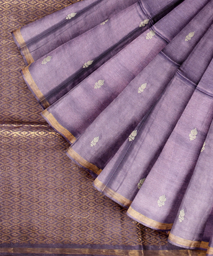 Purple thread work tussar silk chhattisgarh handloom saree