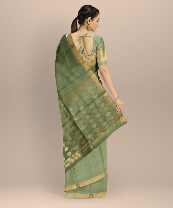 Light green mustard tussar silk chhattisgarh handloom saree