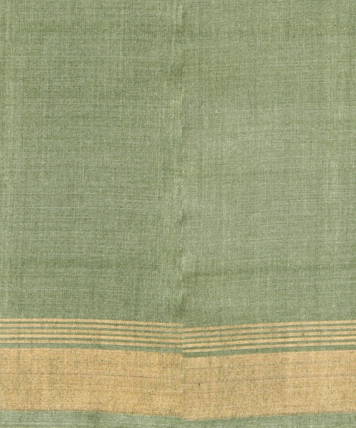 Light green mustard tussar silk chhattisgarh handloom saree