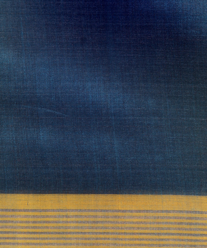 Navy blue mustard tussar silk chhattisgarh handloom saree