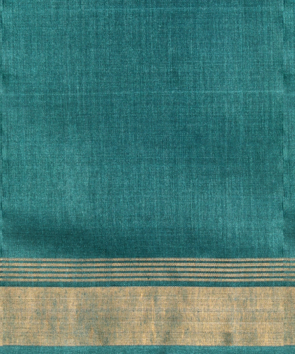 Sky blue gold zari tussar silk handloom chhattisgarh saree