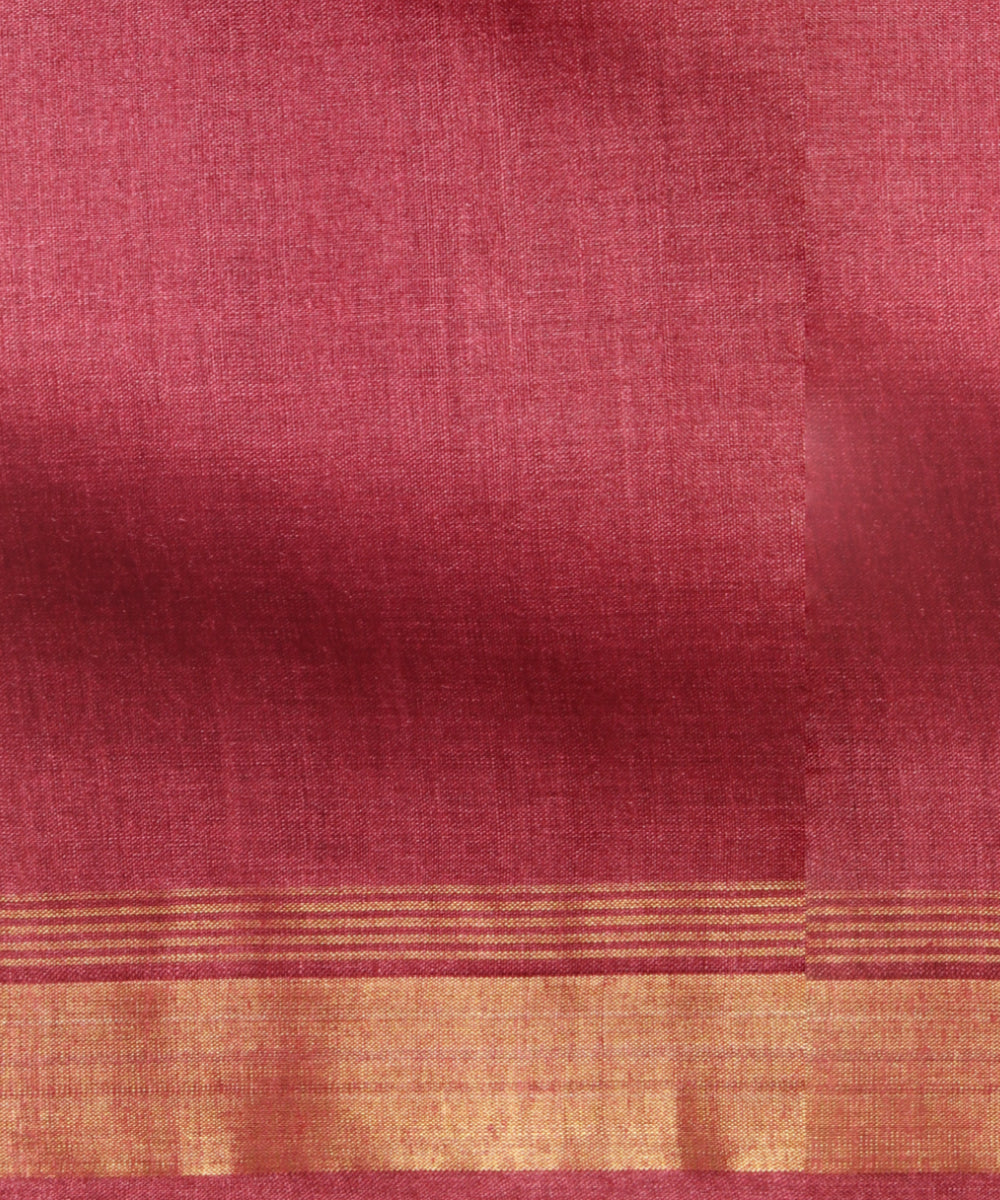 Pink gold silver zari tussar silk chhattisgarh handloom saree