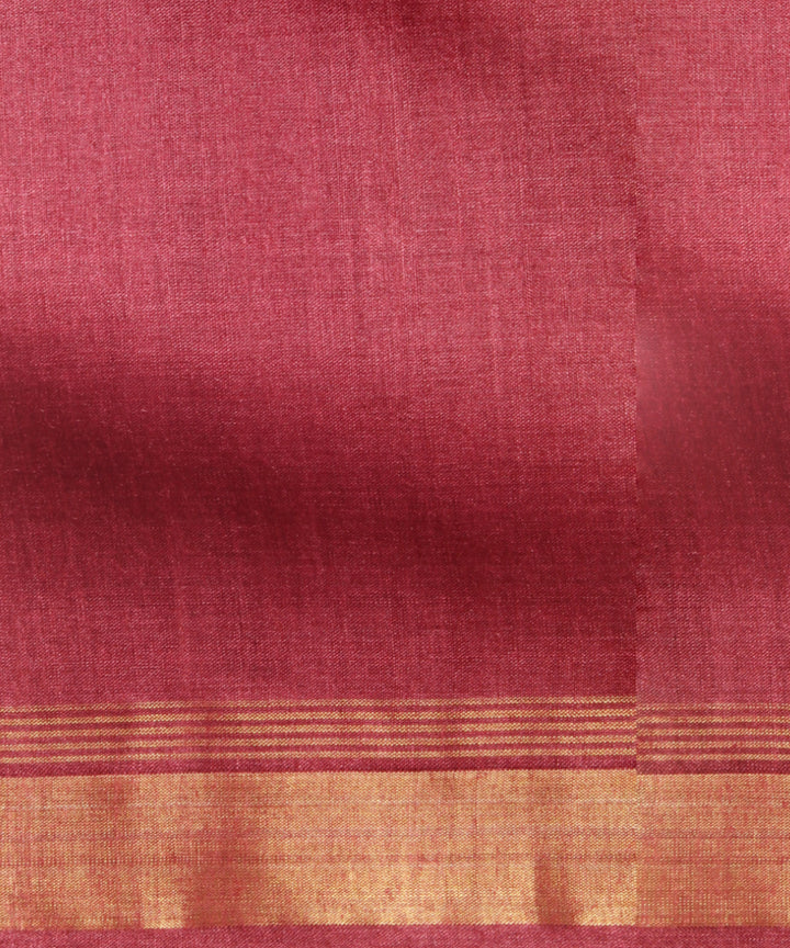 Pink gold silver zari tussar silk chhattisgarh handloom saree