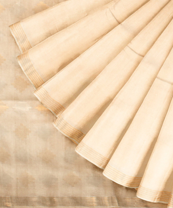 Beige tussar silk chhattisgarh handloom saree