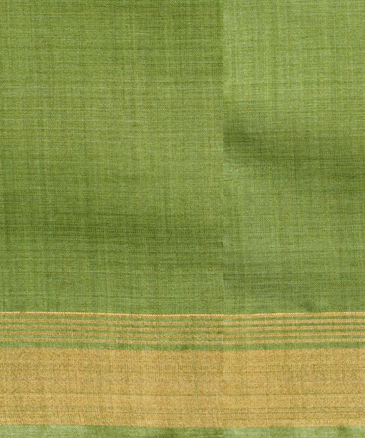 Light green yellow tussar silk chhattisgarh handloom saree