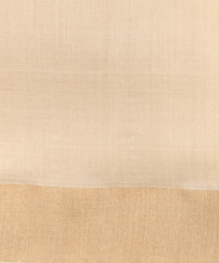 Beige brown chhattisgarh tussar silk handloom saree