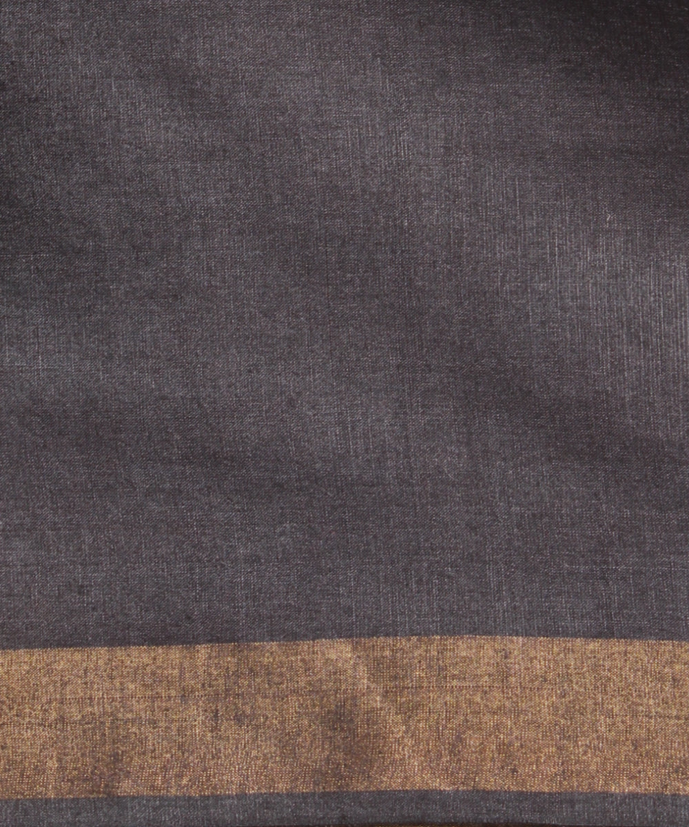 Grey gold tussar silk chhattisgarh handloom saree