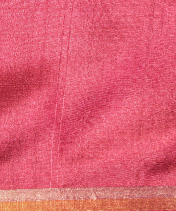 Dark pink gold zari tussar silk chhattisgarh handloom saree