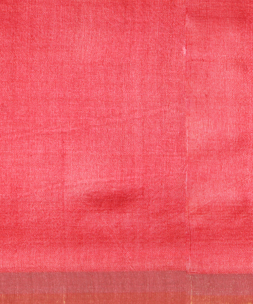 Pink gold zari chhattisgarh tussar silk handloom saree