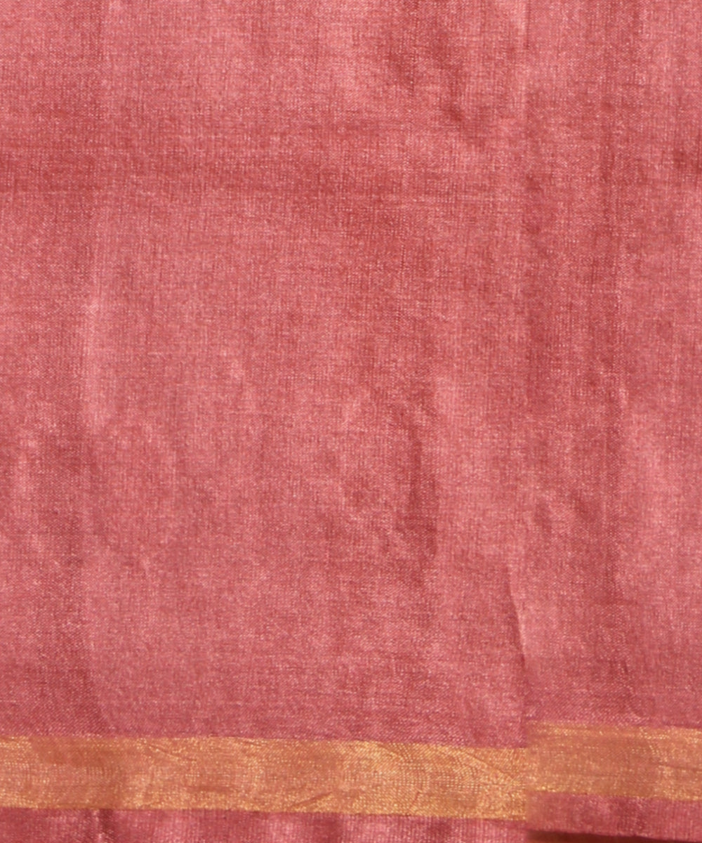 Pink thread work tussar silk chhattisgarh handloom saree