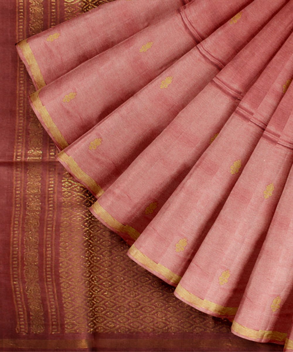 Pink thread work tussar silk chhattisgarh handloom saree