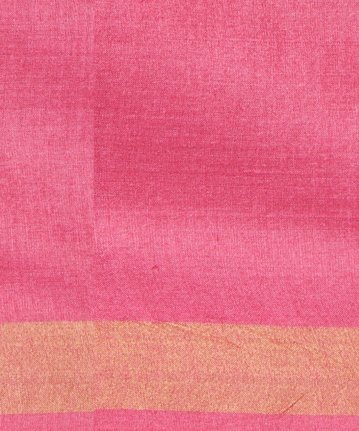 Pink gold zari tussar silk chhattisgarh handloom saree