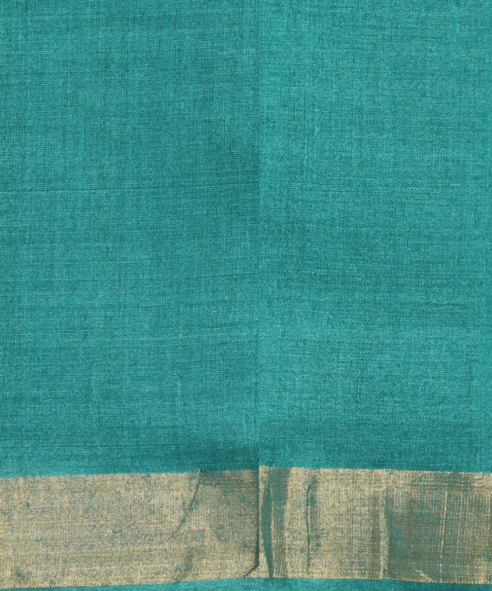 Rama green gold zari tussar silk chhattisgarh handloom saree