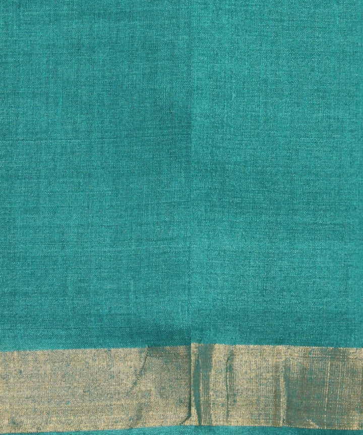 Rama green gold zari tussar silk chhattisgarh handloom saree