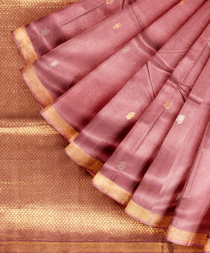 Pink mustard tussar silk chhattisgarh handloom saree
