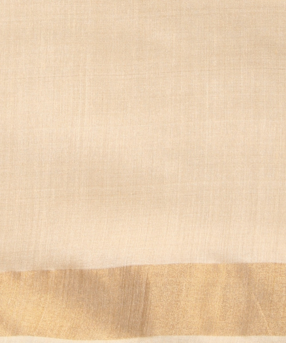 Beige brown tussar silk chhattisgarh handloom saree