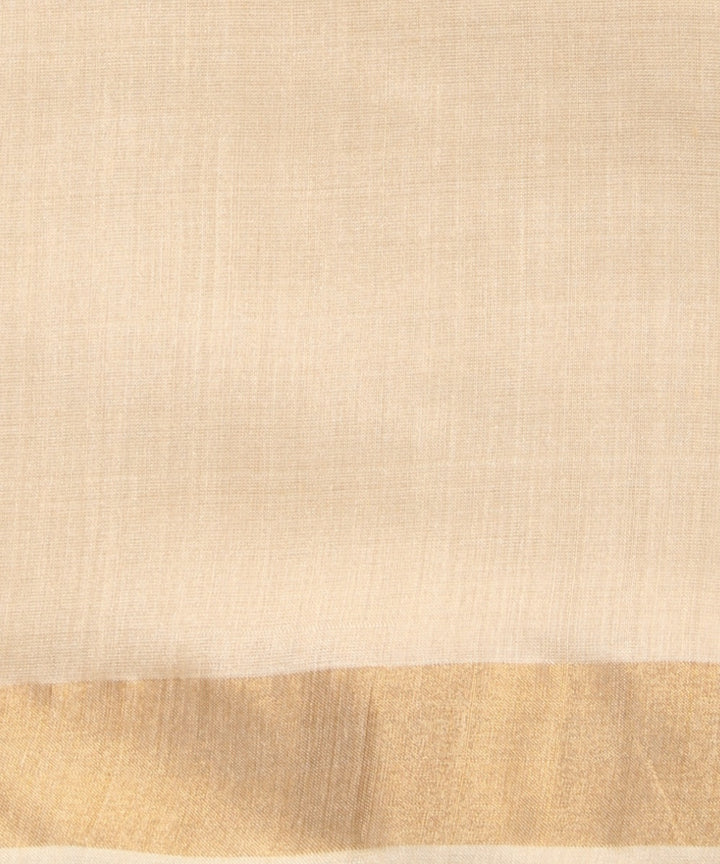 Beige brown tussar silk chhattisgarh handloom saree