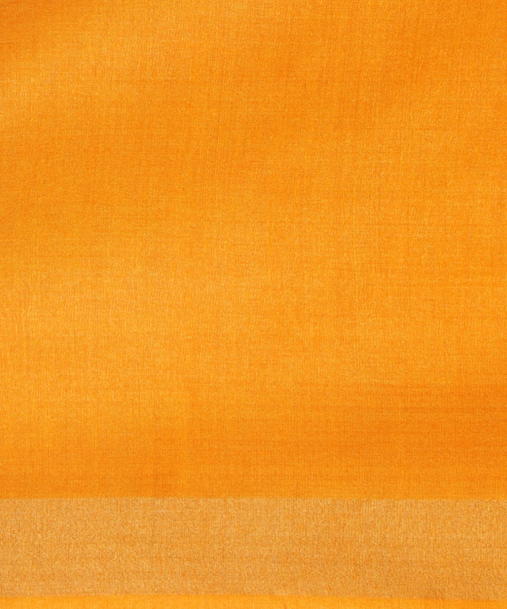 Bright yellow tussar silk chhattisgarh handloom saree