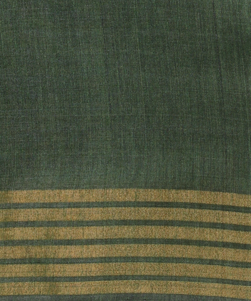 Dark green handloom tussar silk chhattisgarh saree