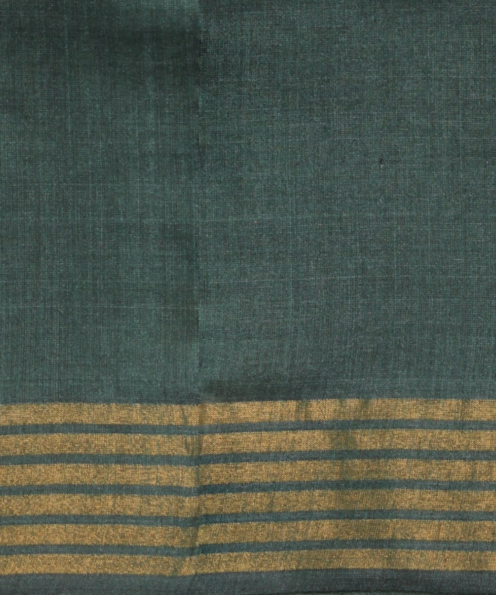 Dark green zari tussar silk chhattisgarh handloom saree