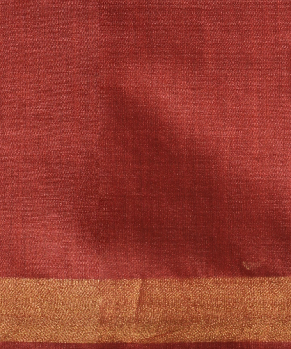 Orange tussar silk chhattisgarh handloom saree