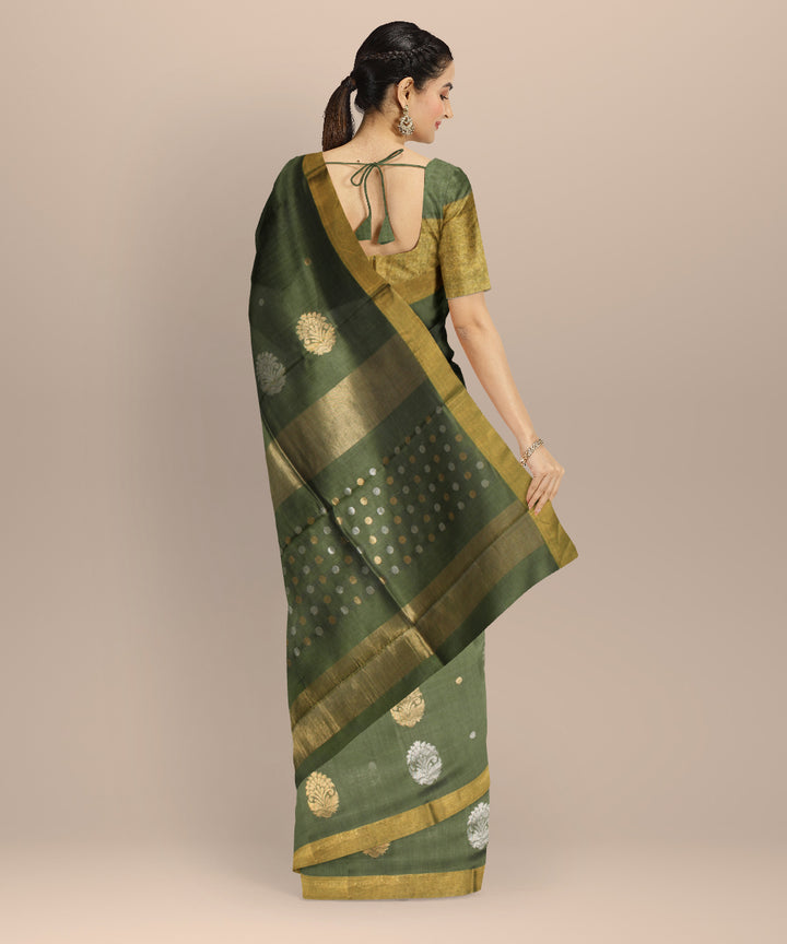 Mehendi green tussar silk chhattisgarh handloom saree