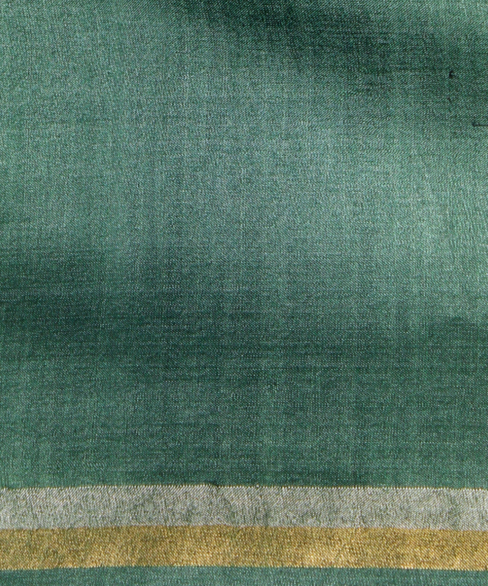 Dark green tussar silk chhattisgarh handloom saree