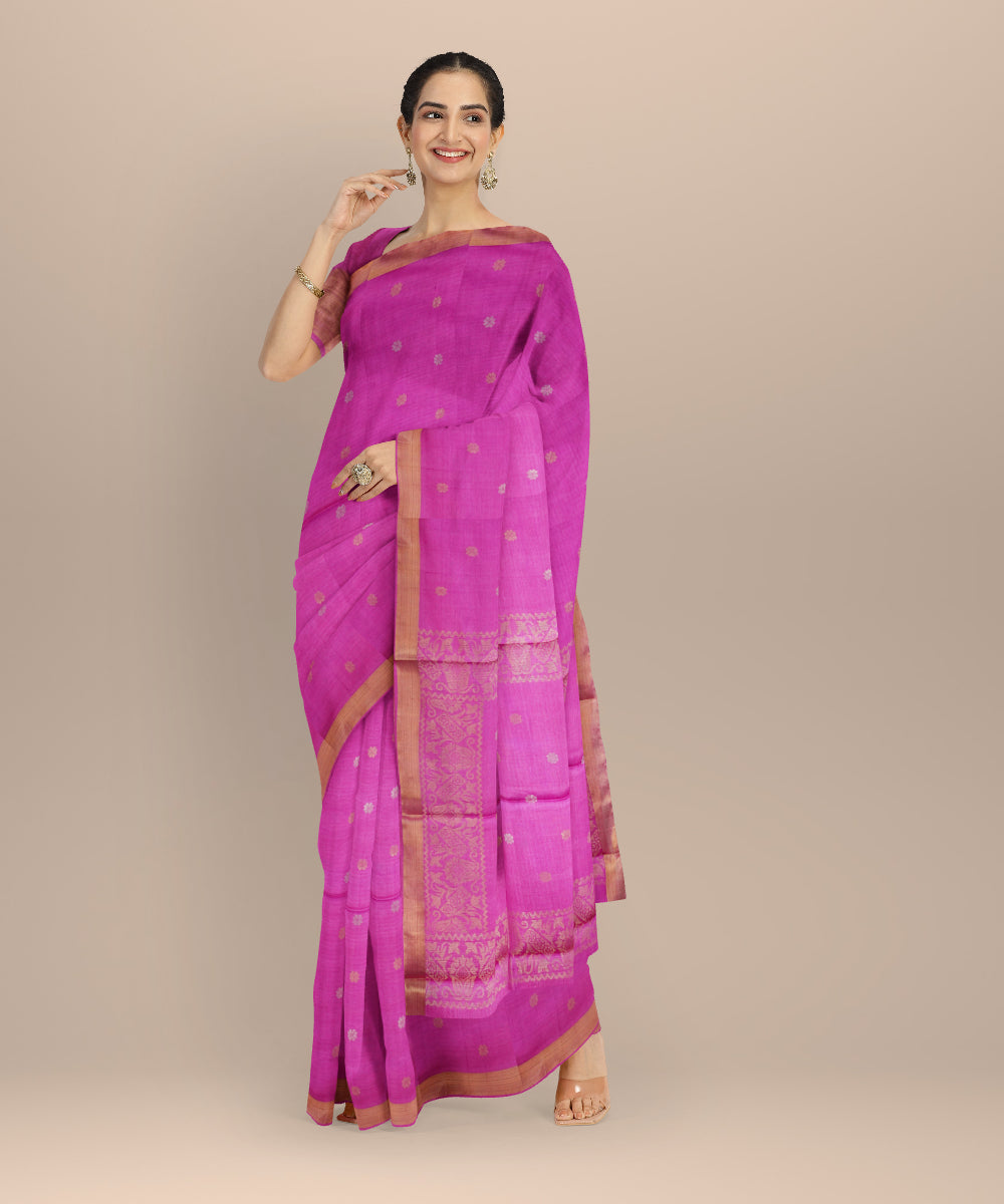 Mauve tussar silk chhattisgarh handloom saree