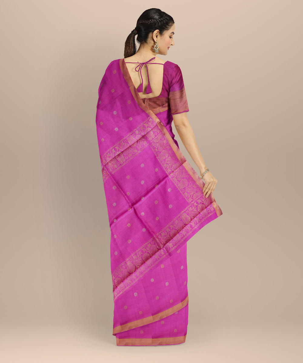 Mauve tussar silk chhattisgarh handloom saree