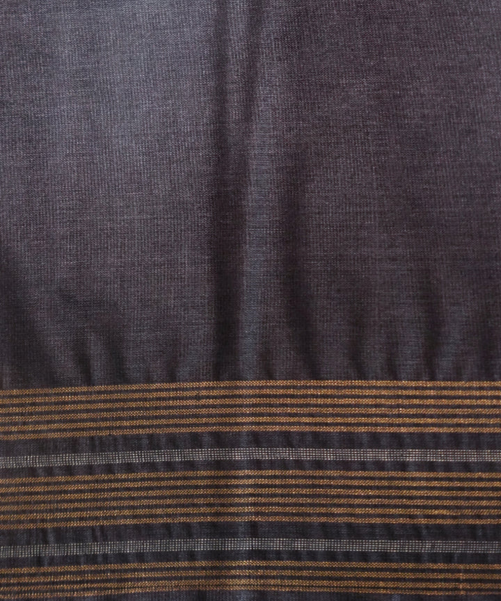 Dark grey tussar silk chhattisgarh handloom saree