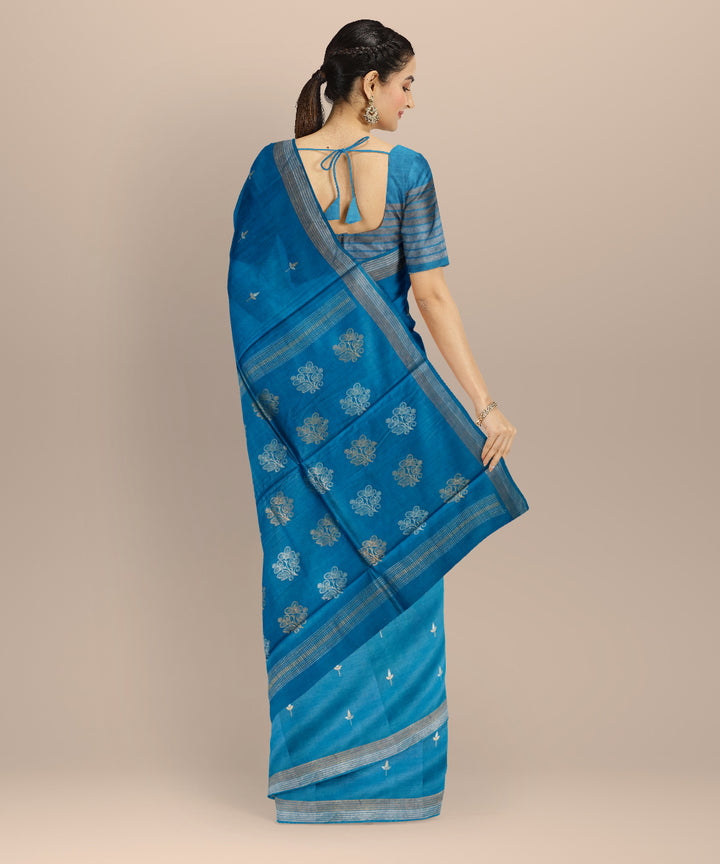 Sky blue tussar silk chhattisgarh handloom saree