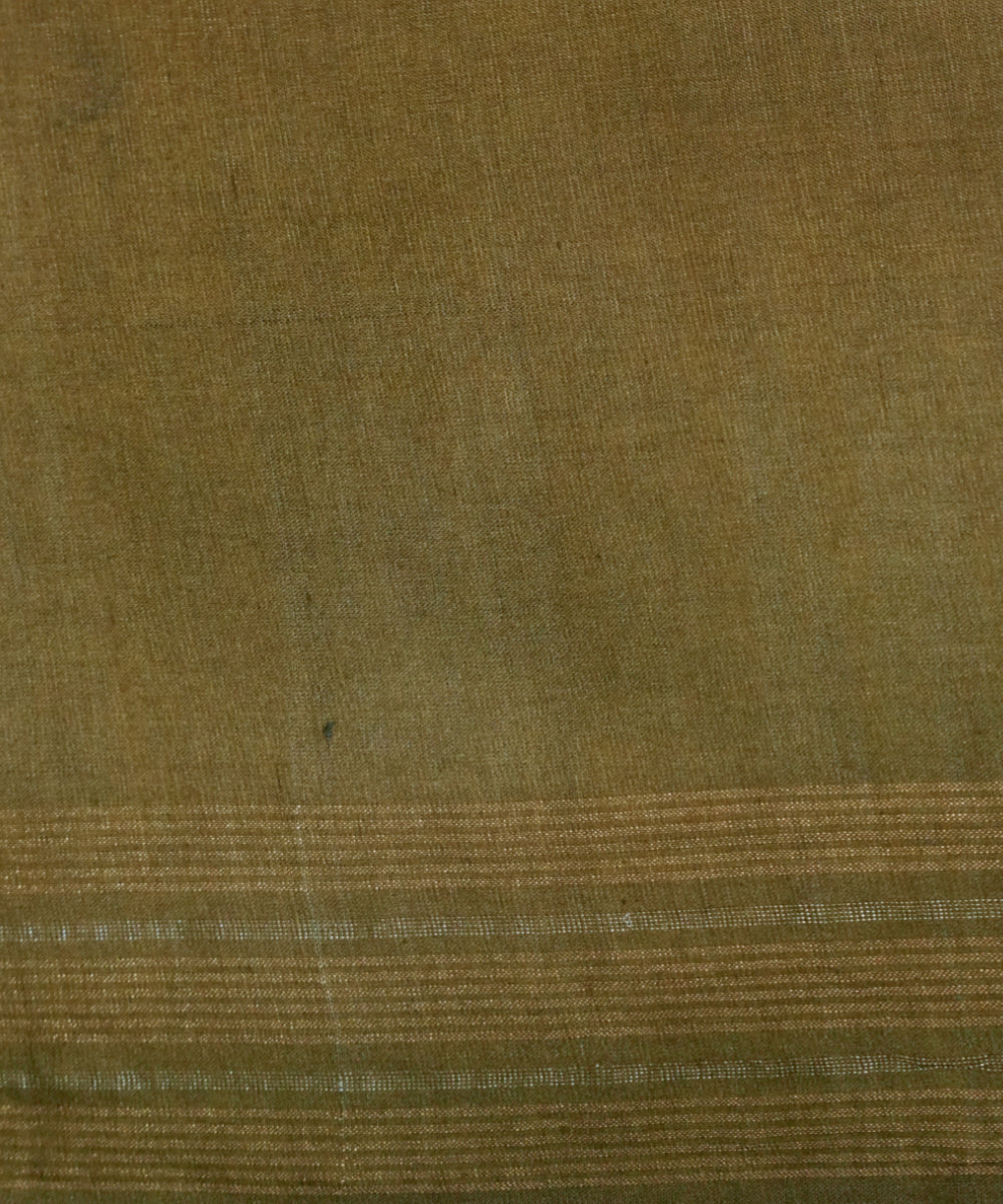 Olive green tussar silk chhattisgarh handloom saree