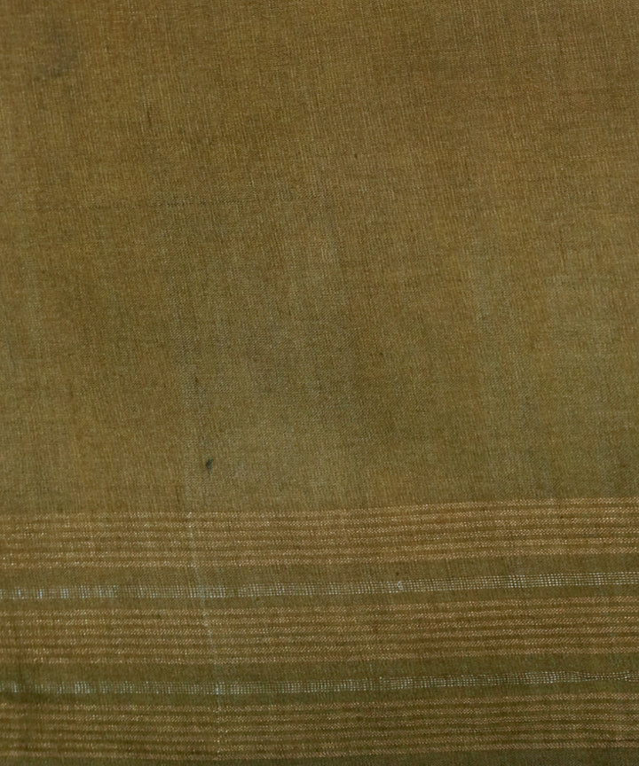 Olive green tussar silk chhattisgarh handloom saree