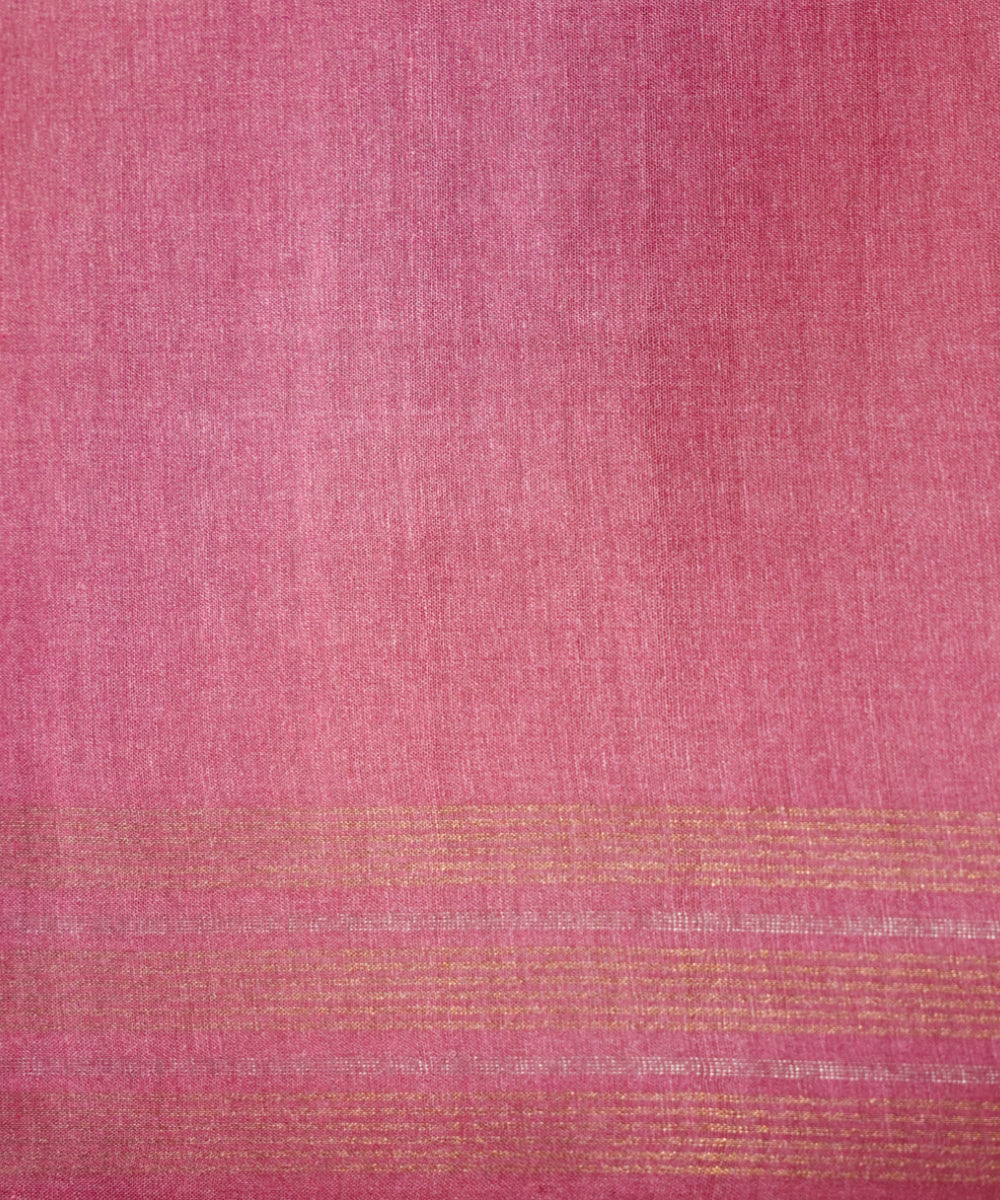 Pink tussar silk chhattisgarh handloom saree