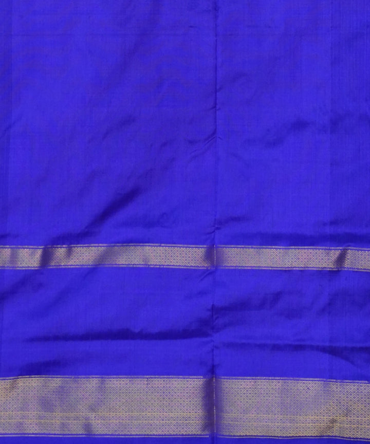 Orange blue handloom silk pochampally ikat saree