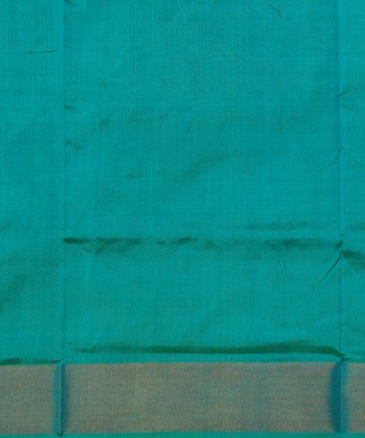 Cyan blue hand loom pochampally ikat silk saree