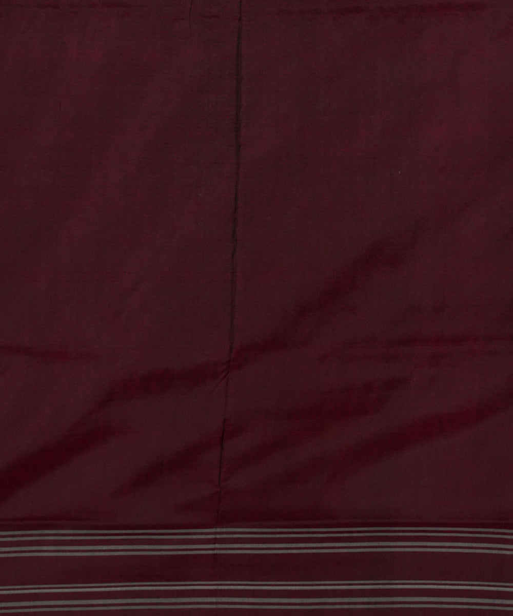 Maroon burgundy handloom pochampally ikat silk saree