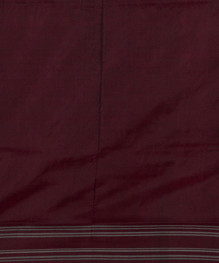 Maroon burgundy handloom pochampally ikat silk saree