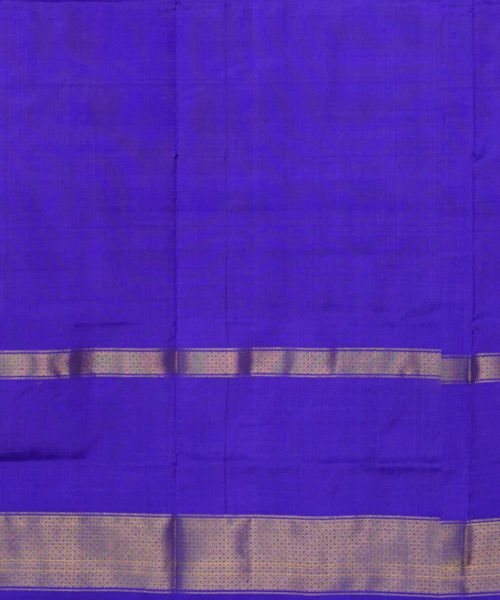 Orange blue handloom pochampally ikat silk saree