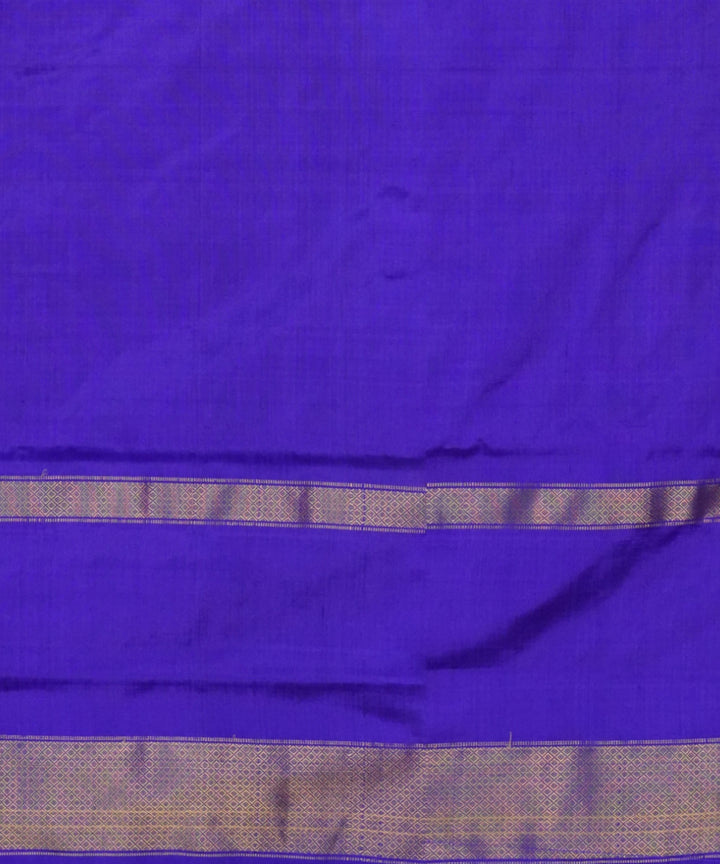 Cyan blue royal blue handloom pochampally ikat silk saree