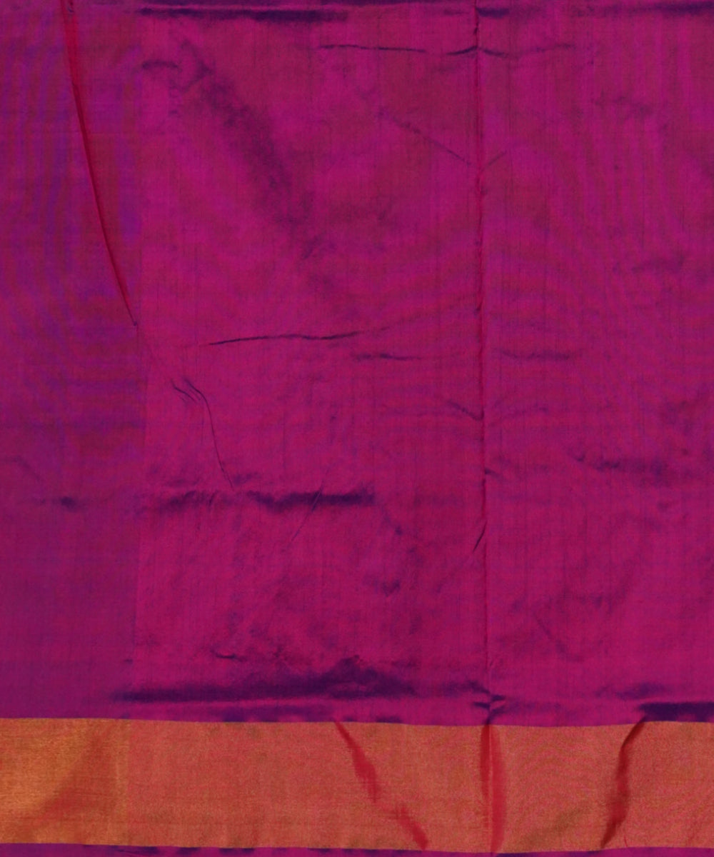Purple white silk handloom pochampally ikat saree