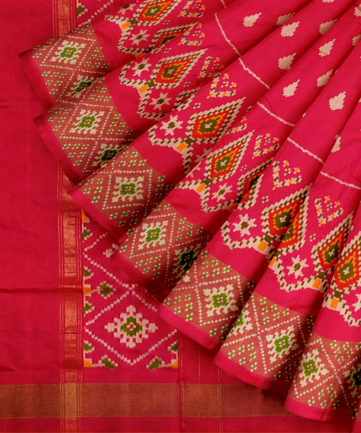Red handloom pochampally silk ikat saree