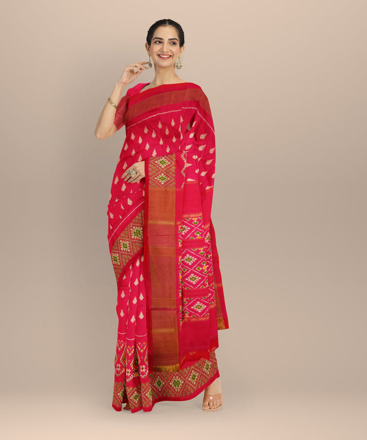 Red handloom pochampally silk ikat saree