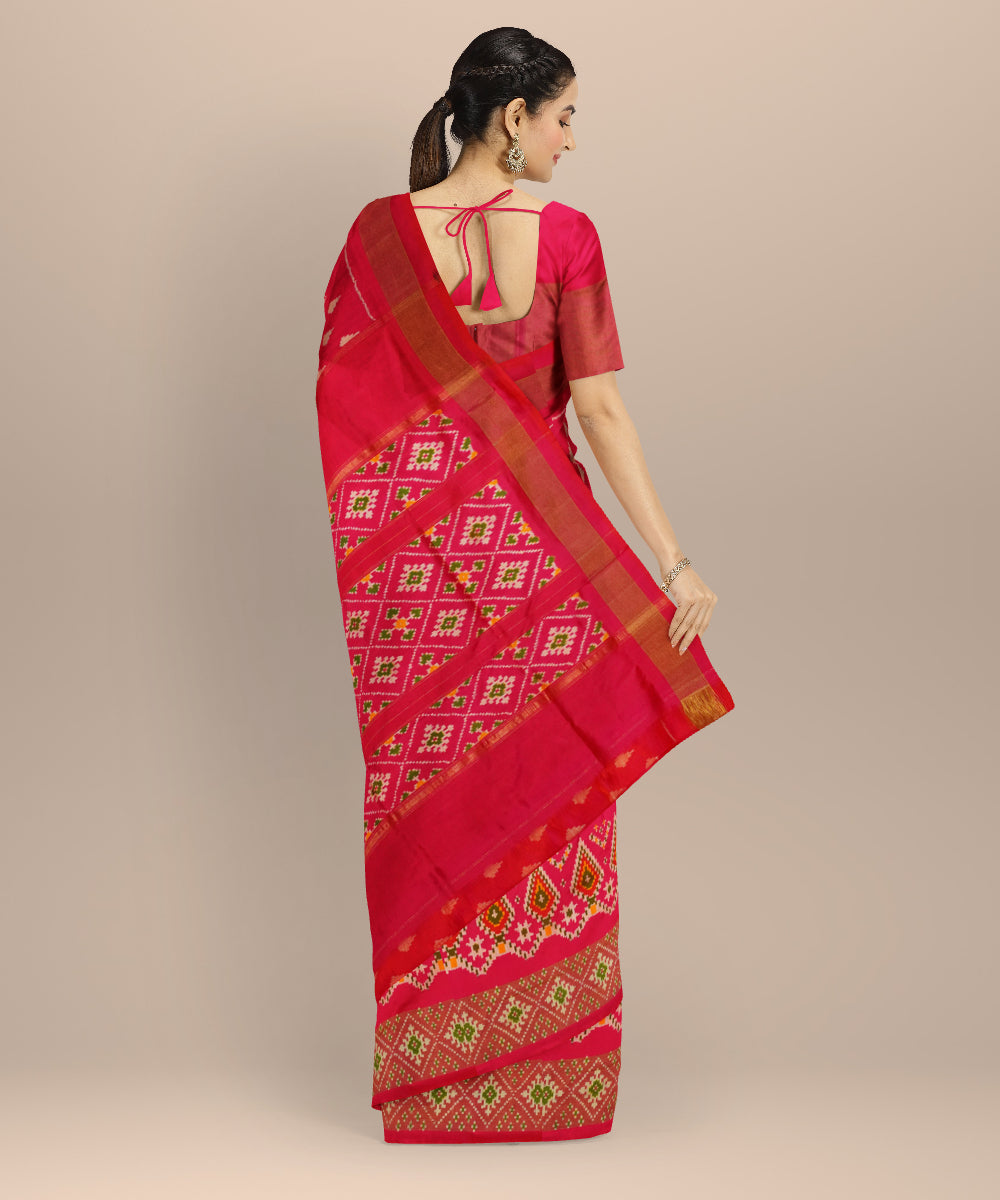 Red handloom pochampally silk ikat saree