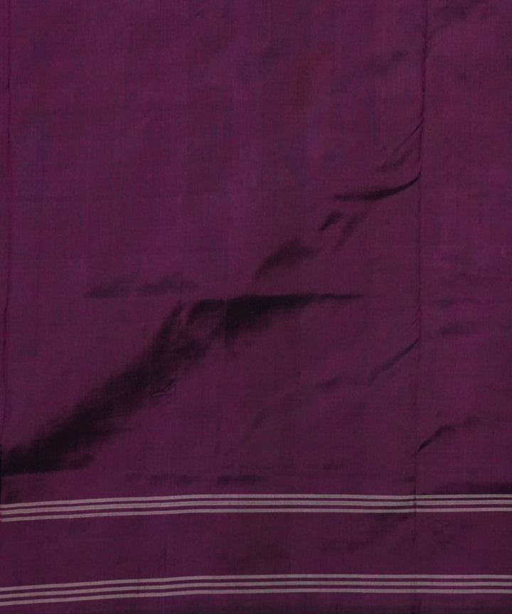 Purple white pochampally ikat silk handloom saree