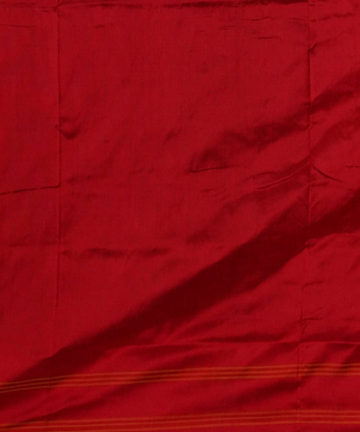 Parrot green red handloom pochampally ikat silk saree