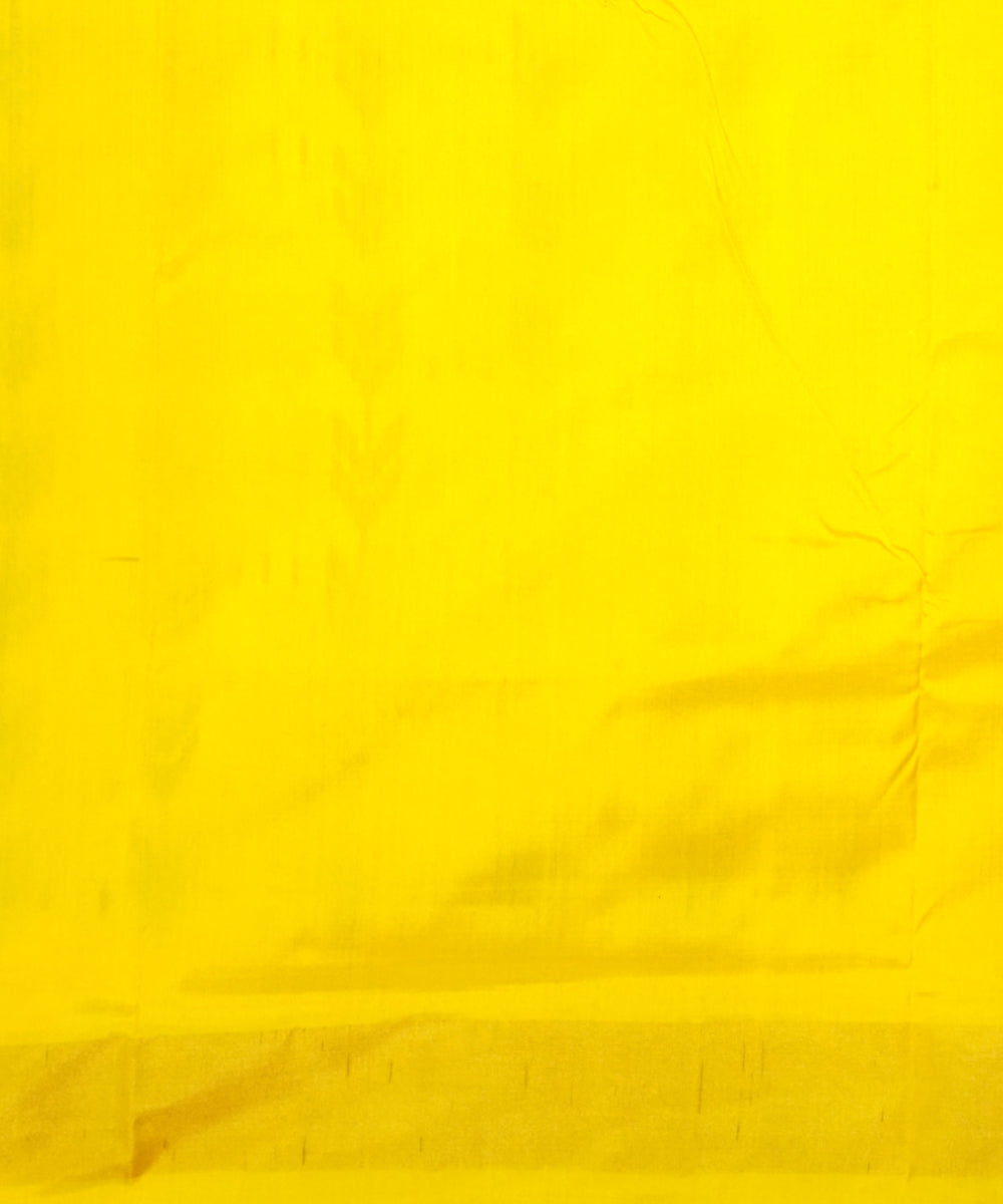 White yellow handloom pochampally ikat silk saree