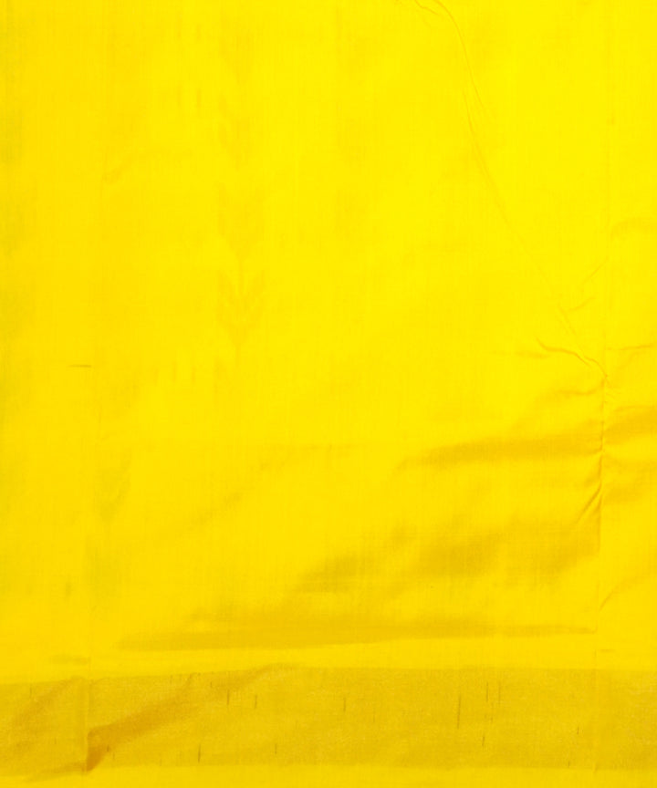 White yellow handloom pochampally ikat silk saree