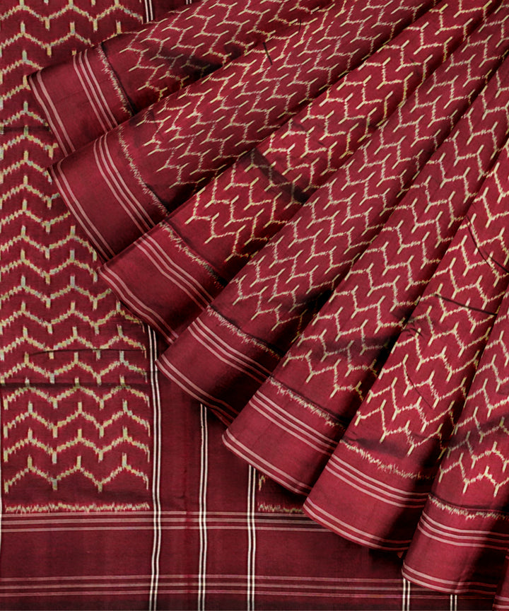 Maroon handloom pochampally ikat saree